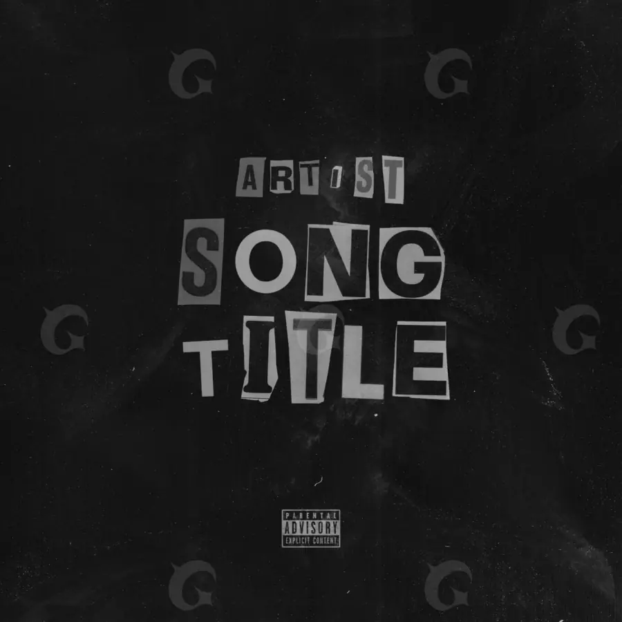 Arte de portada musical «Black Lettering»: tipografía; color blanco y negro