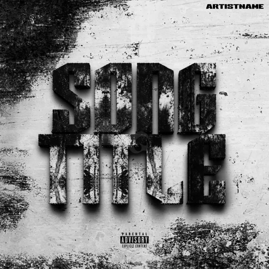 Album cover art “Black Lettering”: lettering, black and white tones