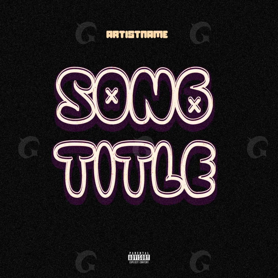 Music cover artwork “Black Lettering”: lettering, black and white tones