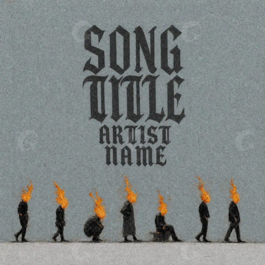 Premade cover art “Black Lettering”: lettering, black and white tones