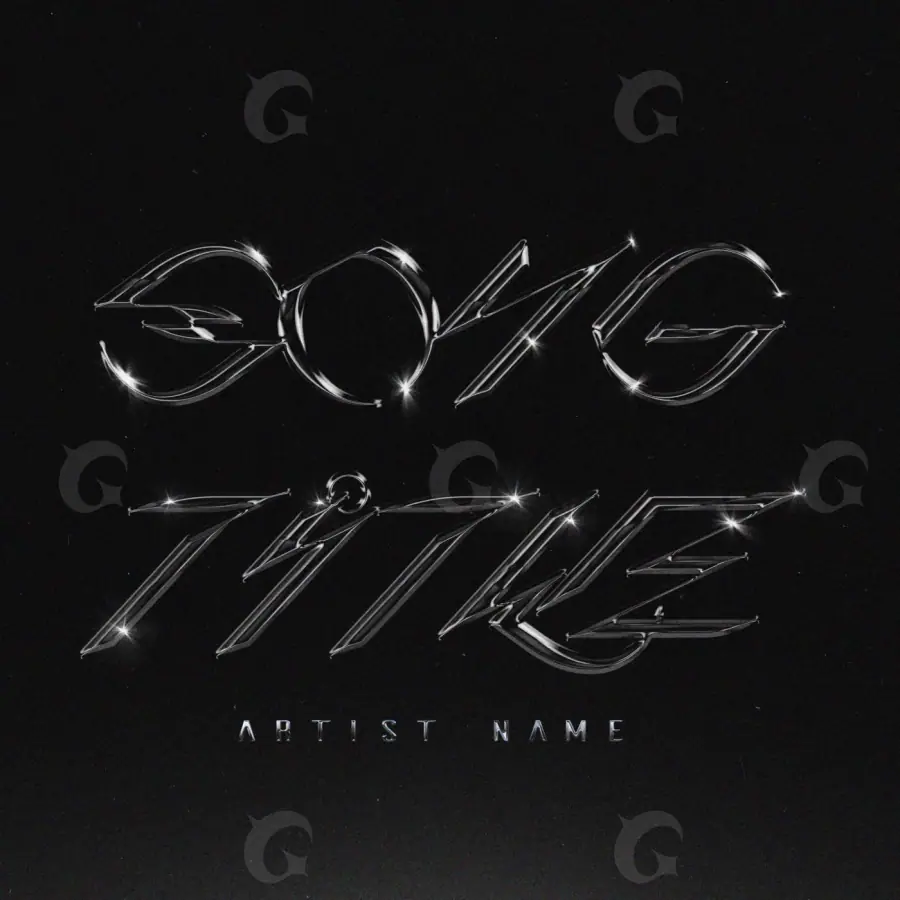 Arte de portada musical «Black Lettering»: tipografía; color blanco y negro