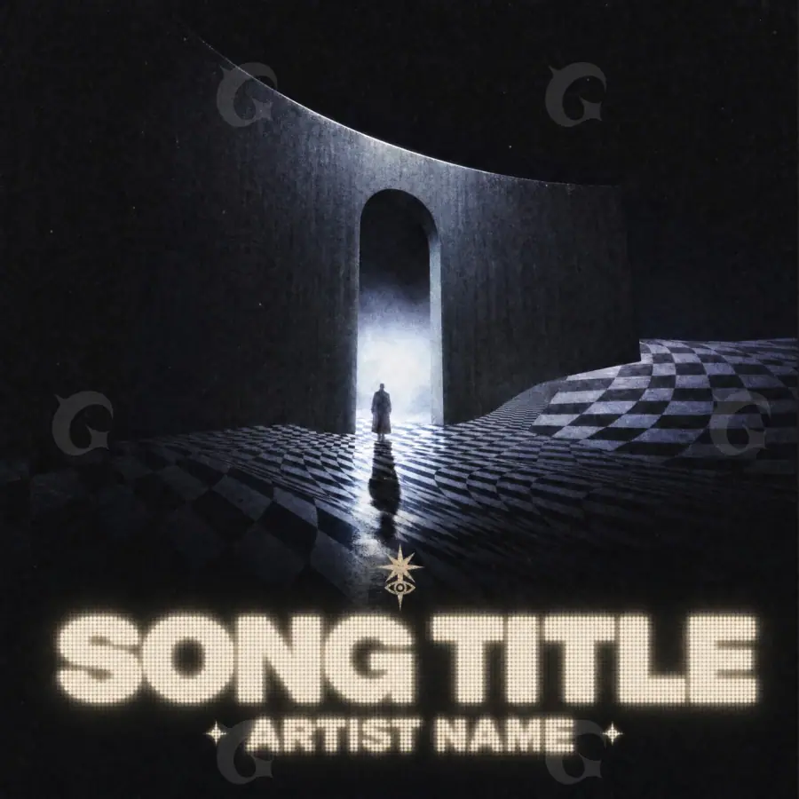 Music cover artwork “Black Lettering”: lettering, black and white tones