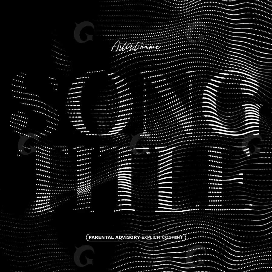 Portada para canción «Black Lettering»: tipografía; color blanco y negro
