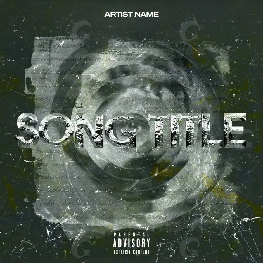 Music cover artwork “Black Lettering”: lettering, black and white tones