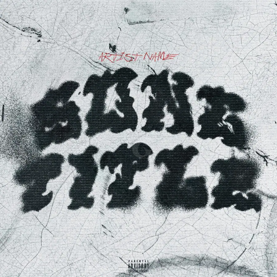 Обложка для песни «Black Lettering»: типографика; палитра — чёрно-белая