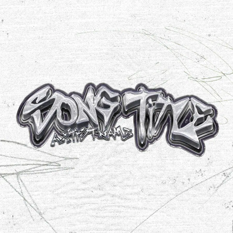 Arte de portada musical «Black Lettering»: tipografía; color blanco y negro