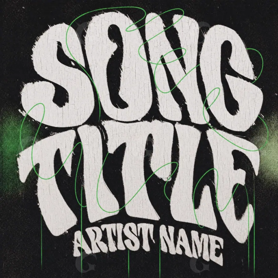 Premade cover art “Black Lettering”: lettering, black and white tones