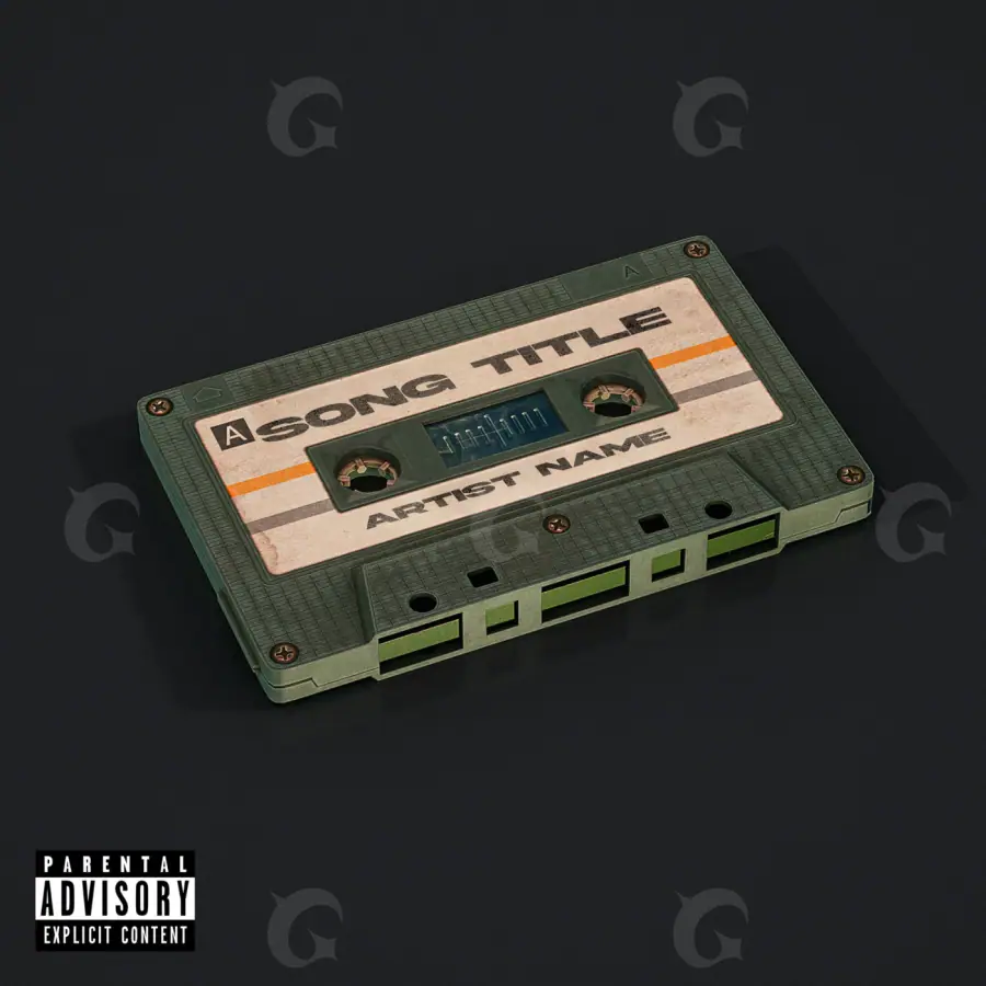 Arte de portada musical «Black Lettering»: tipografía; color blanco y negro