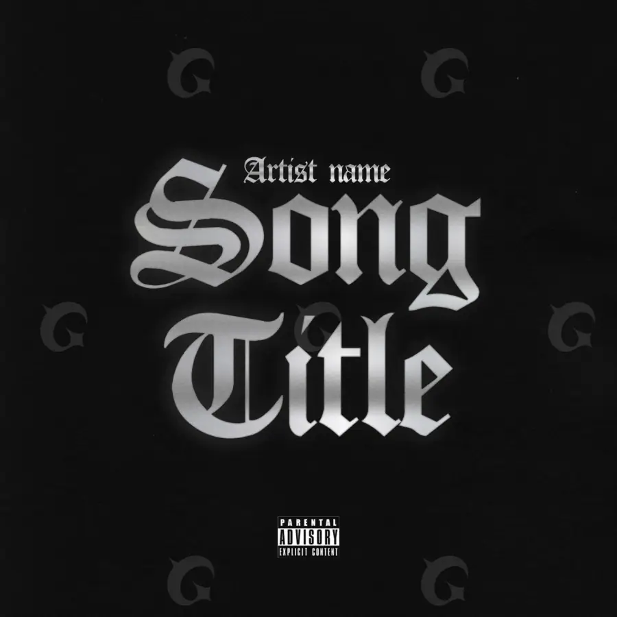 Music cover artwork “Black Lettering”: lettering, black and white tones