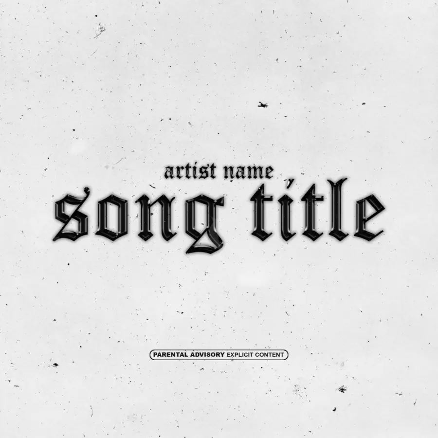Music cover artwork “Black Lettering”: lettering, black and white tones