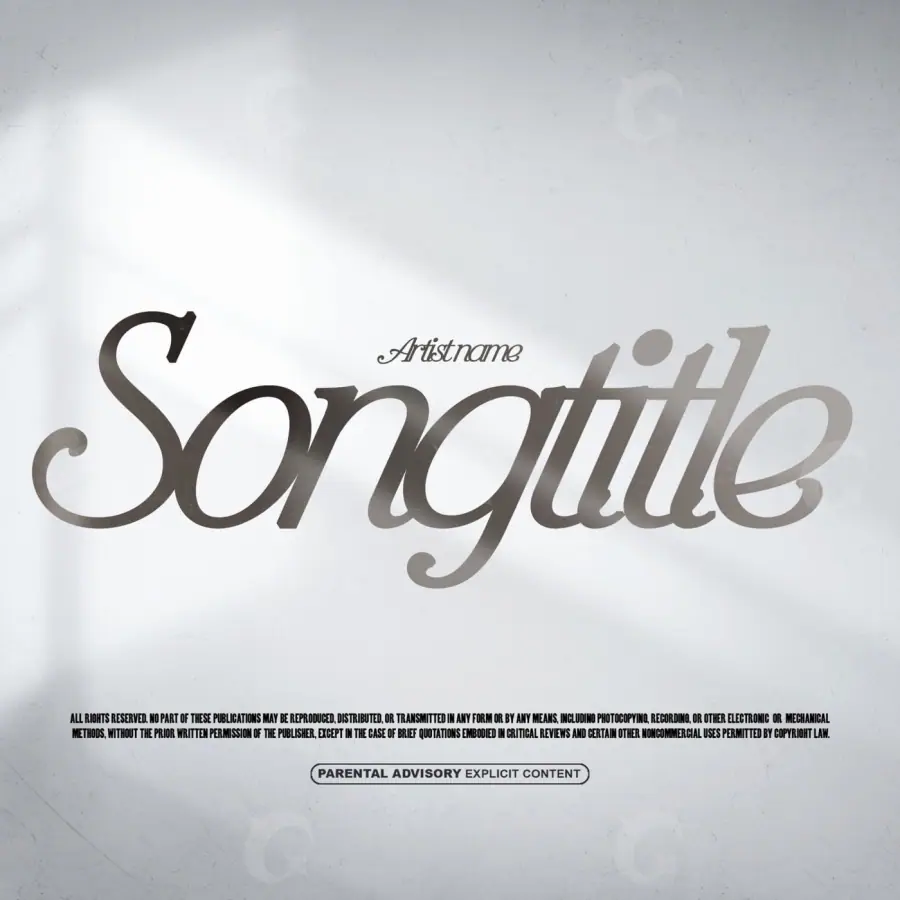 Music cover artwork “Black Lettering”: lettering, black and white tones