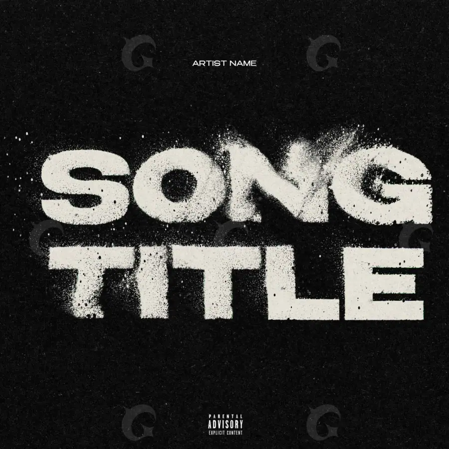 Arte de portada musical «Black Lettering»: tipografía; color blanco y negro