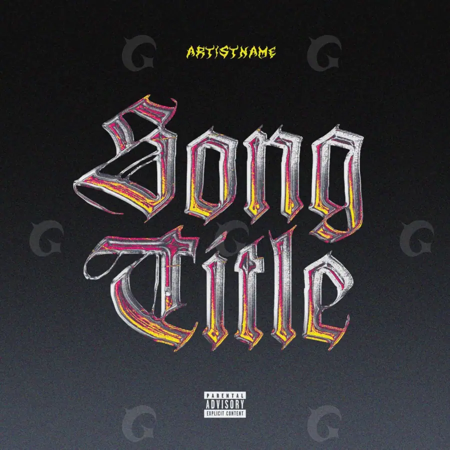 Portada para canción «Black Lettering»: tipografía; color blanco y negro