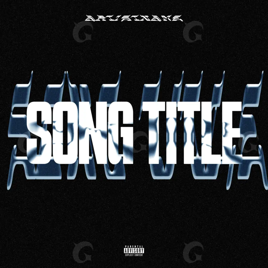 Arte de portada musical «Black Lettering»: tipografía; color blanco y negro
