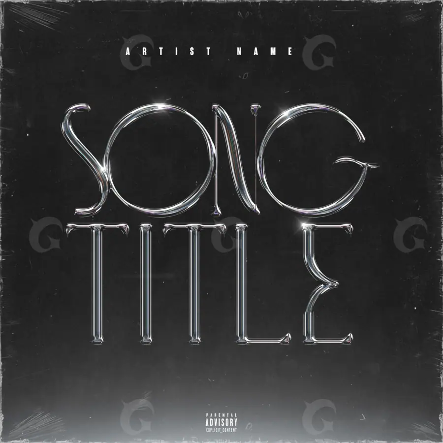 Album cover art “Black Lettering”: lettering and abstract, black and white tones