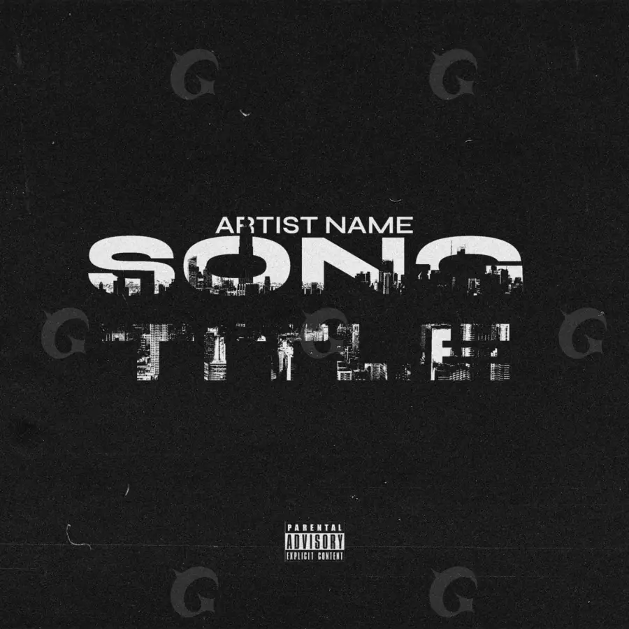 Music cover artwork “Black Lettering”: lettering, black and white tones
