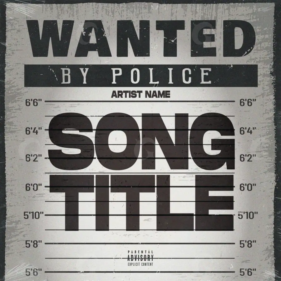 Arte de portada musical «Black Lettering»: tipografía; color blanco y negro