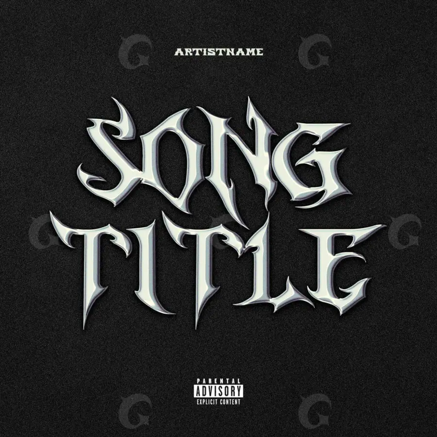 Music cover artwork “Black Lettering”: lettering, black and white tones