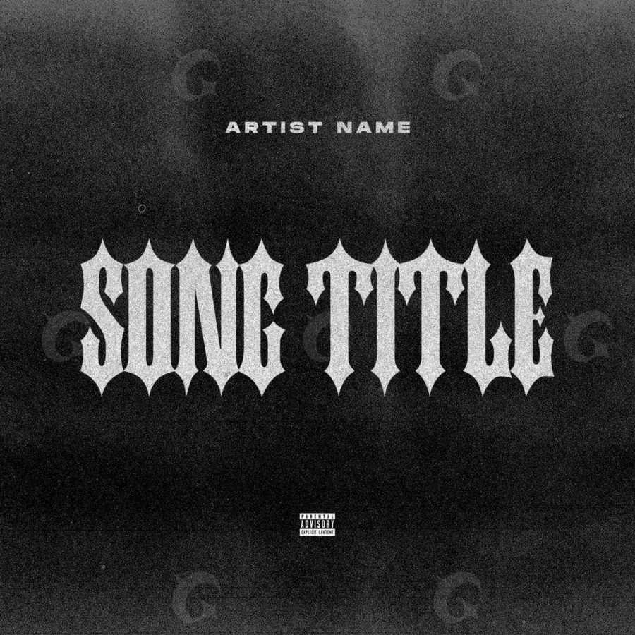 Portada prediseñada «Black Lettering»: tipografía; color blanco y negro