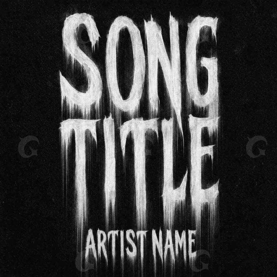 Готовая обложка для трека «Black Lettering»: типографика; палитра — чёрно-белая