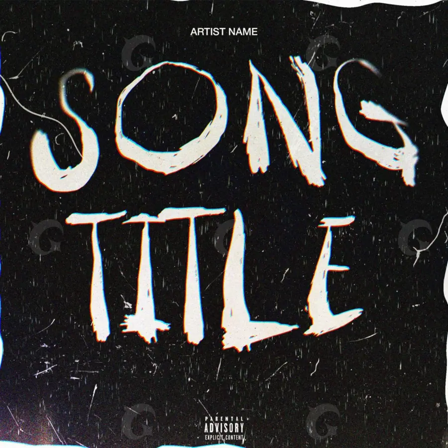 Album cover art “Black Lettering”: lettering, black and white tones