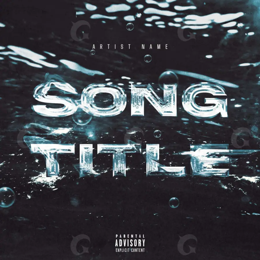 Arte de portada musical «Black Lettering»: tipografía; color blanco y negro