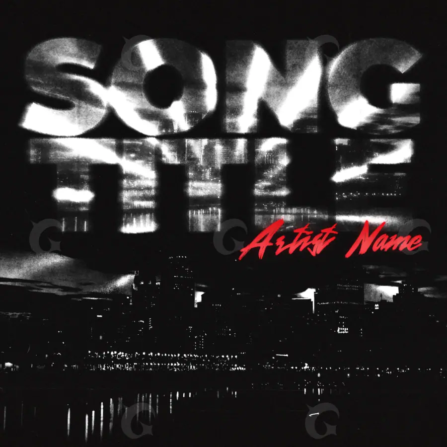 Arte de portada musical «Black Lettering»: tipografía; color blanco y negro