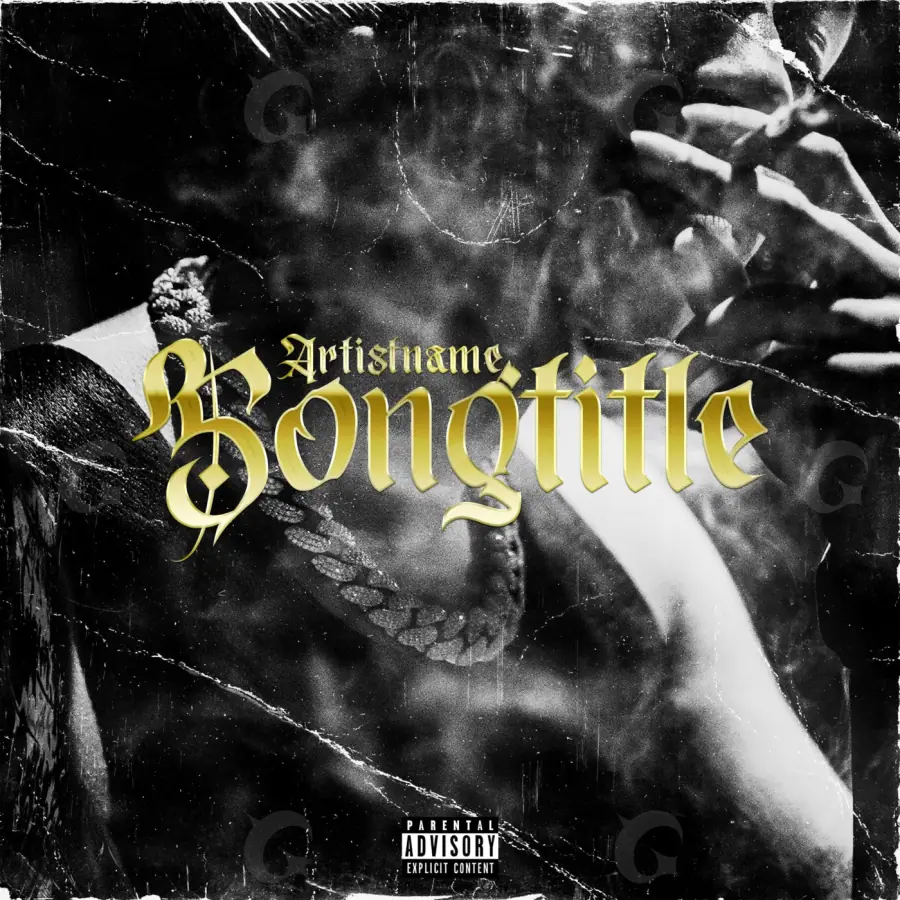 Portada para canción «Black Lettering»: tipografía; color blanco y negro
