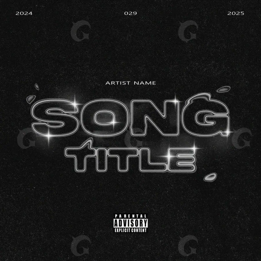 Arte de portada musical «Black Lettering»: tipografía y abstracción; color blanco y negro