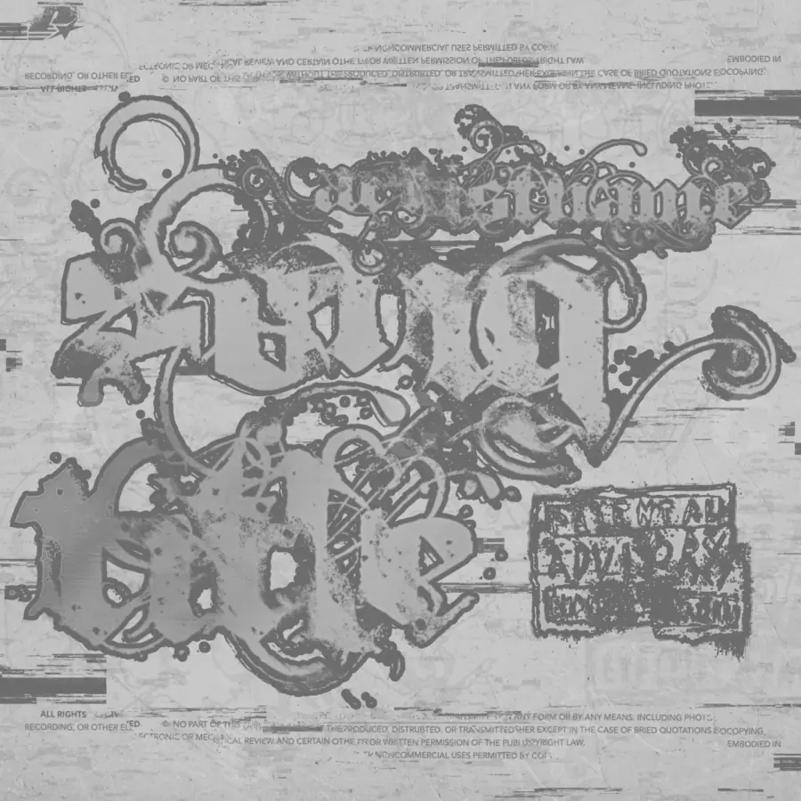 Arte de portada musical «Black Lettering»: tipografía; color blanco y negro