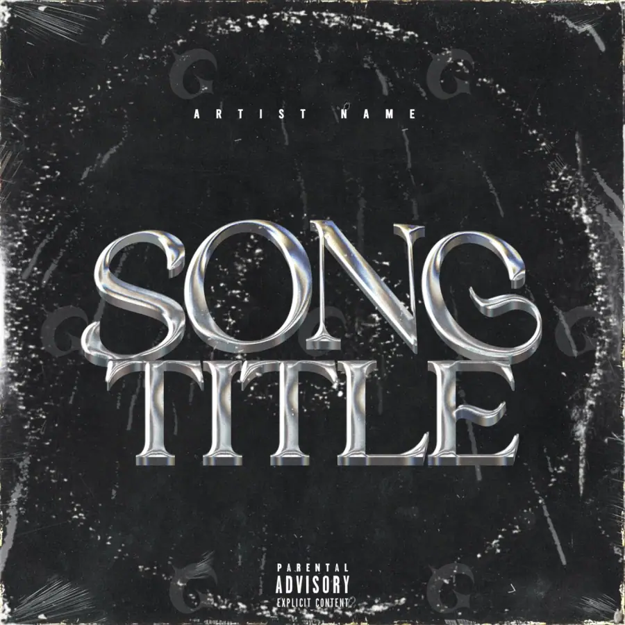 Album cover art “Black Lettering”: lettering, black and white tones