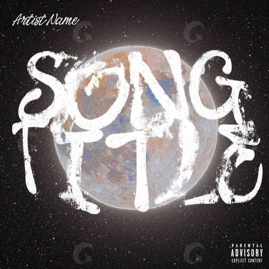 Album cover art “Black Lettering”: lettering, black and white tones