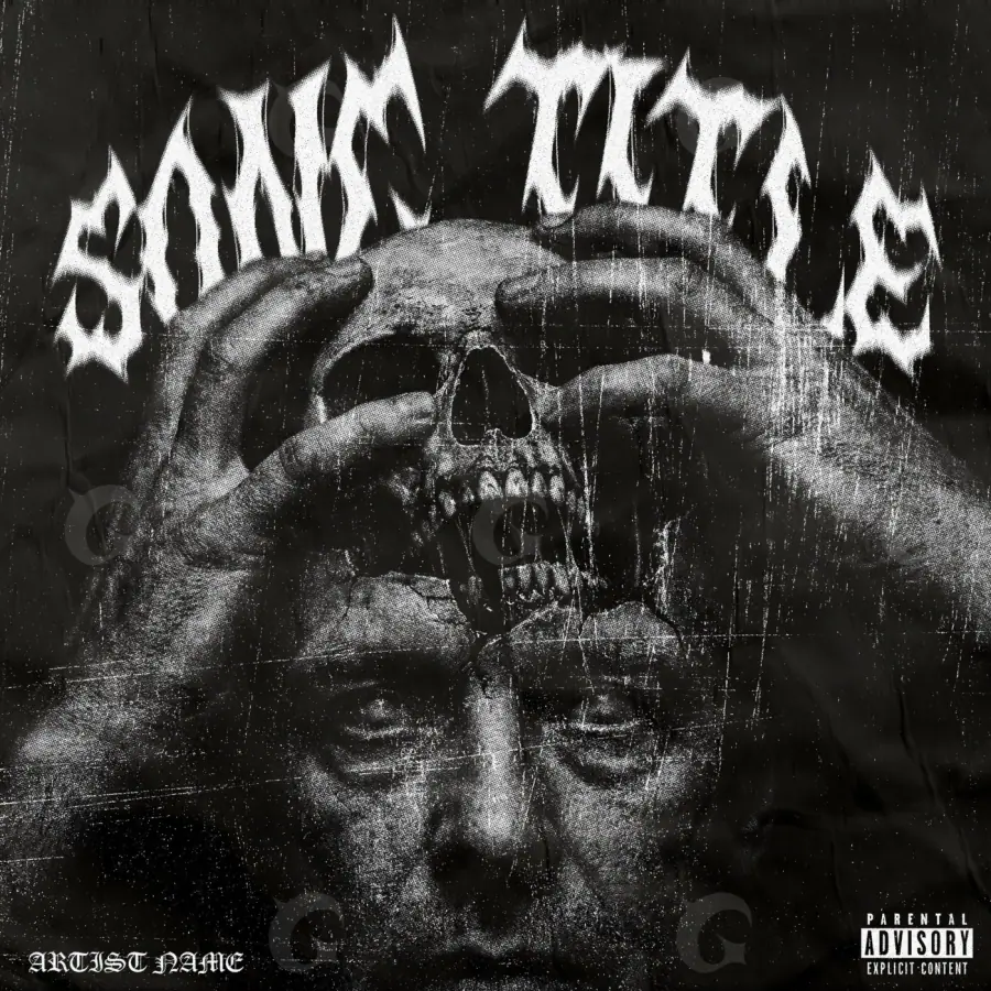 Album cover art “Black Man”: man and face, black and white tones