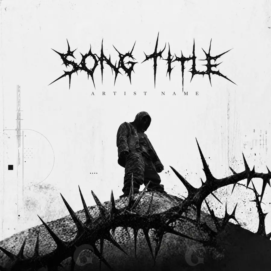 Portada para canción «Black Man»: hombre y círculo; color blanco y negro