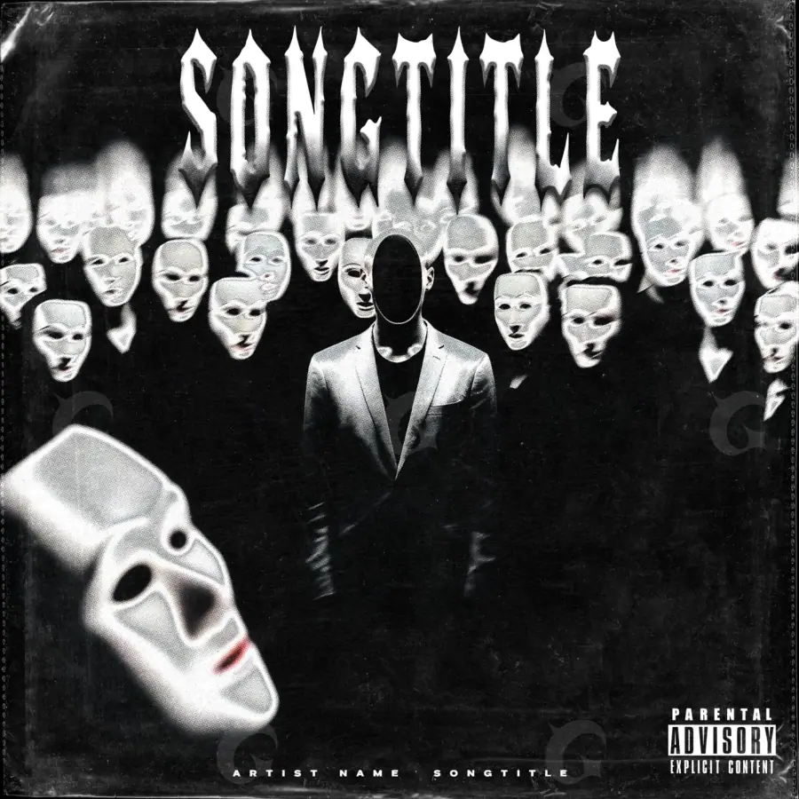 Album cover art “Black Man”: man and face, black and white tones