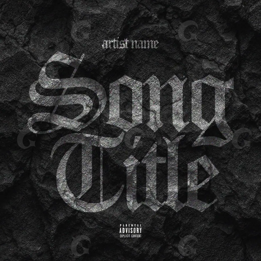 Arte de portada musical «Black Metal»: metal; color blanco y negro