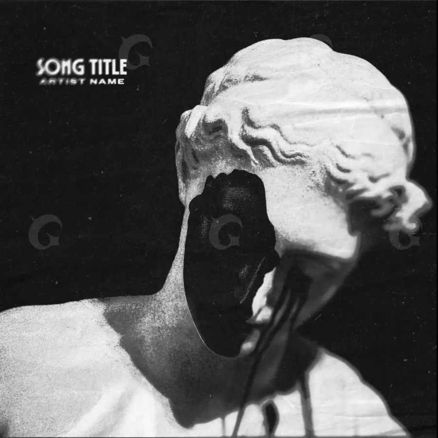 Premade cover art “Black Microphone”: microphone, black and white tones