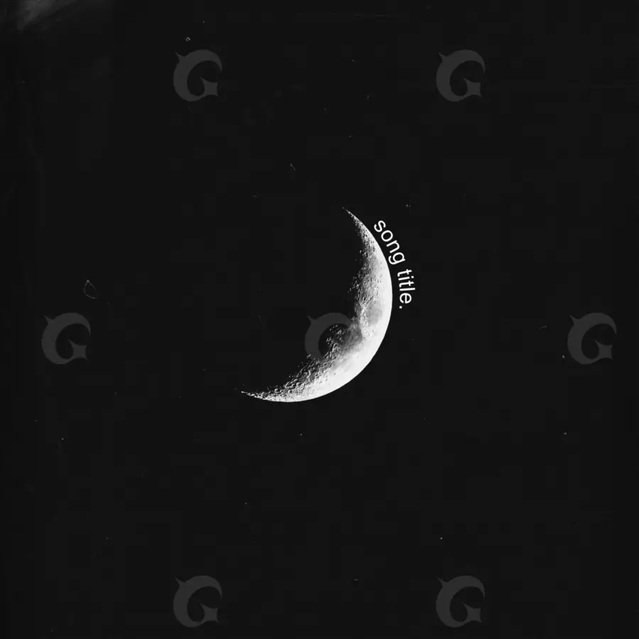 Обложка для песни «Black Moon»: луна и круг; палитра — чёрно-белая
