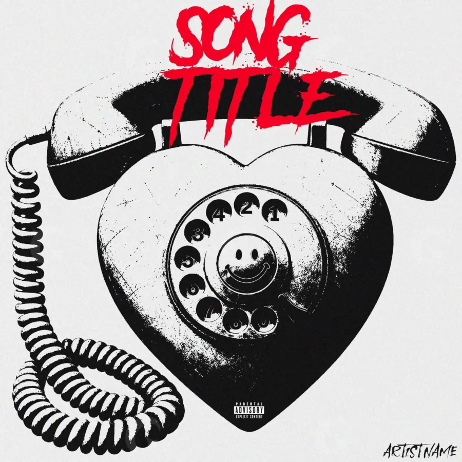 Обложка для песни «Black Phone»: телефон; палитра — чёрно-белая