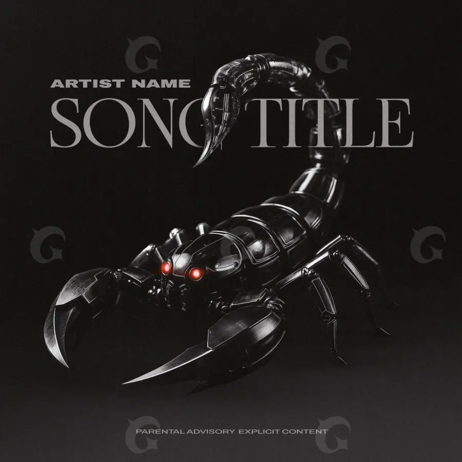 Album cover art “Black Robot”: robot, black and white tones