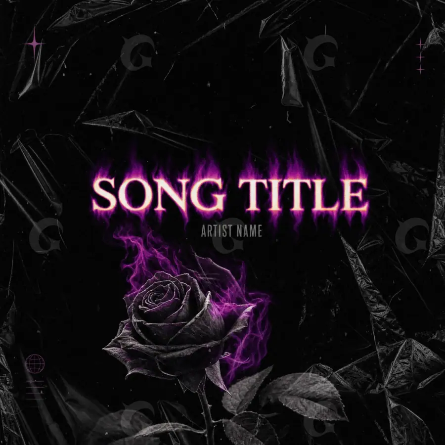 Обложка для альбома «Black Rose»: роза и звезда; палитра — чёрно-белая