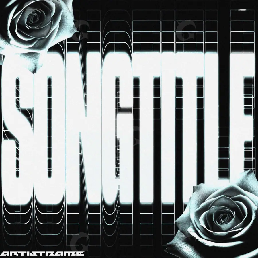 Premade cover art “Black Rose”: rose, black and white tones