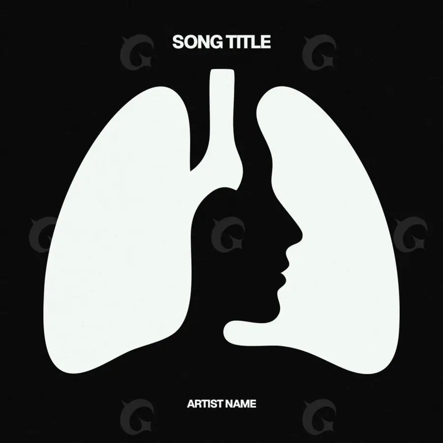 Music cover artwork “Black Silhouette”: silhouette and woman, black and white tones