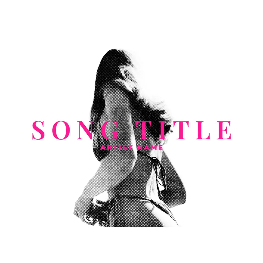 Arte de portada musical «Black Silhouette»: silueta y mujer; color blanco y negro