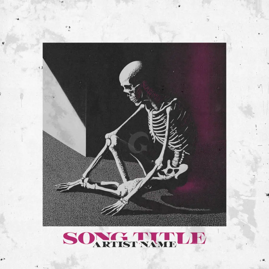 Premade cover art “Black Skeleton”: skeleton, black and white tones