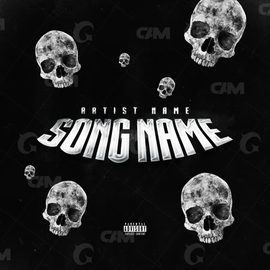 Portada prediseñada «Black Skull»: calavera; color blanco y negro
