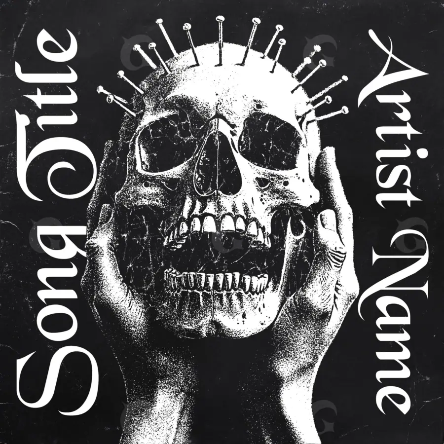 Обложка для альбома «Black Skull»: череп и корона; палитра — чёрно-белая