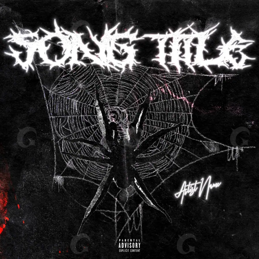 Arte de portada musical «Black Spider»: araña; color blanco y negro