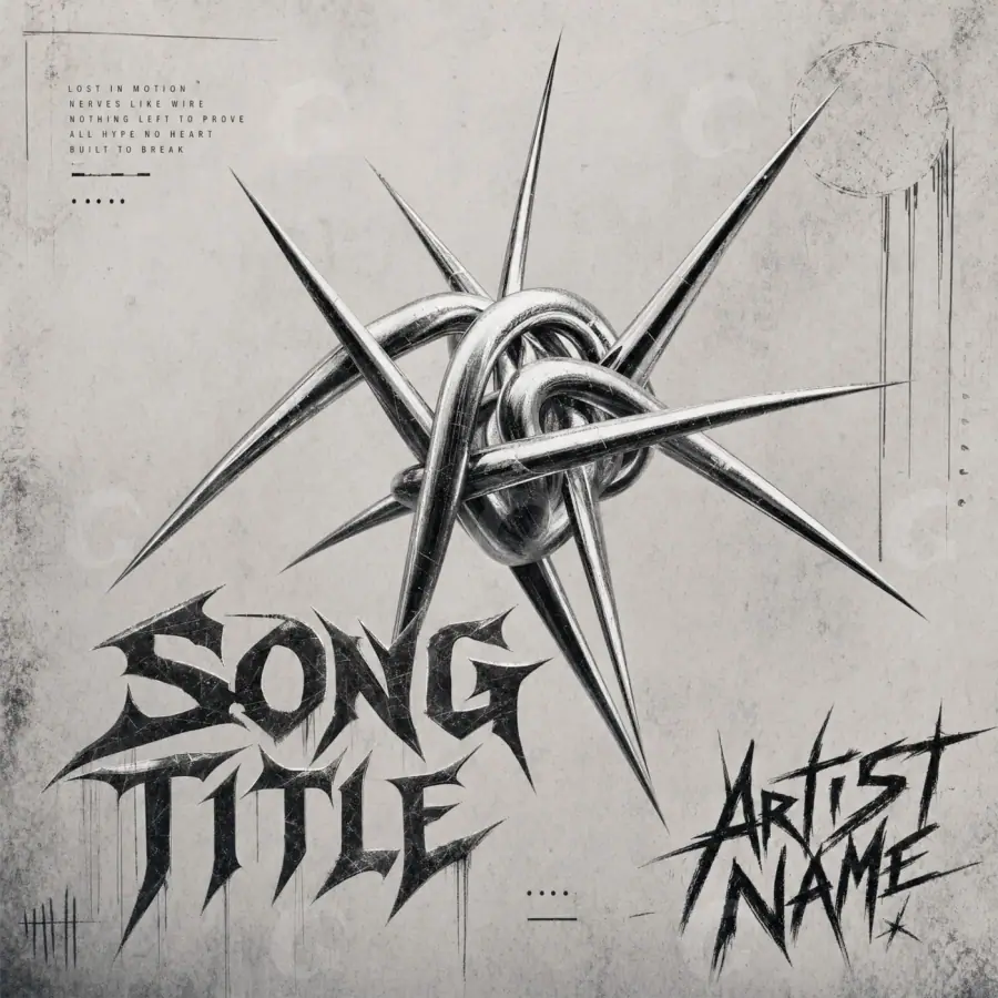 Music cover artwork “Black Star”: star and circle, black and white tones