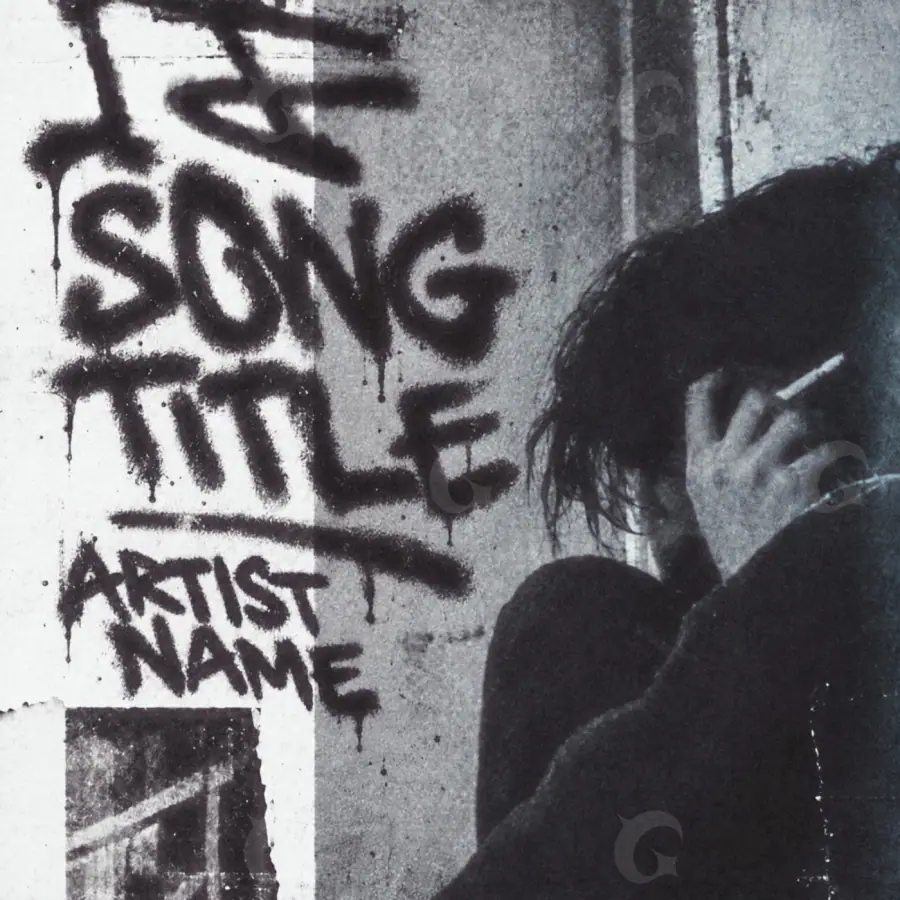 Music cover artwork “Black Window”: window, black and white tones